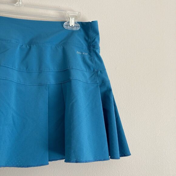 Nike Dri-Fit Pleated Perforated Tennis Court Golf Skort Teal Blue Size Medium - Picture 6 of 8